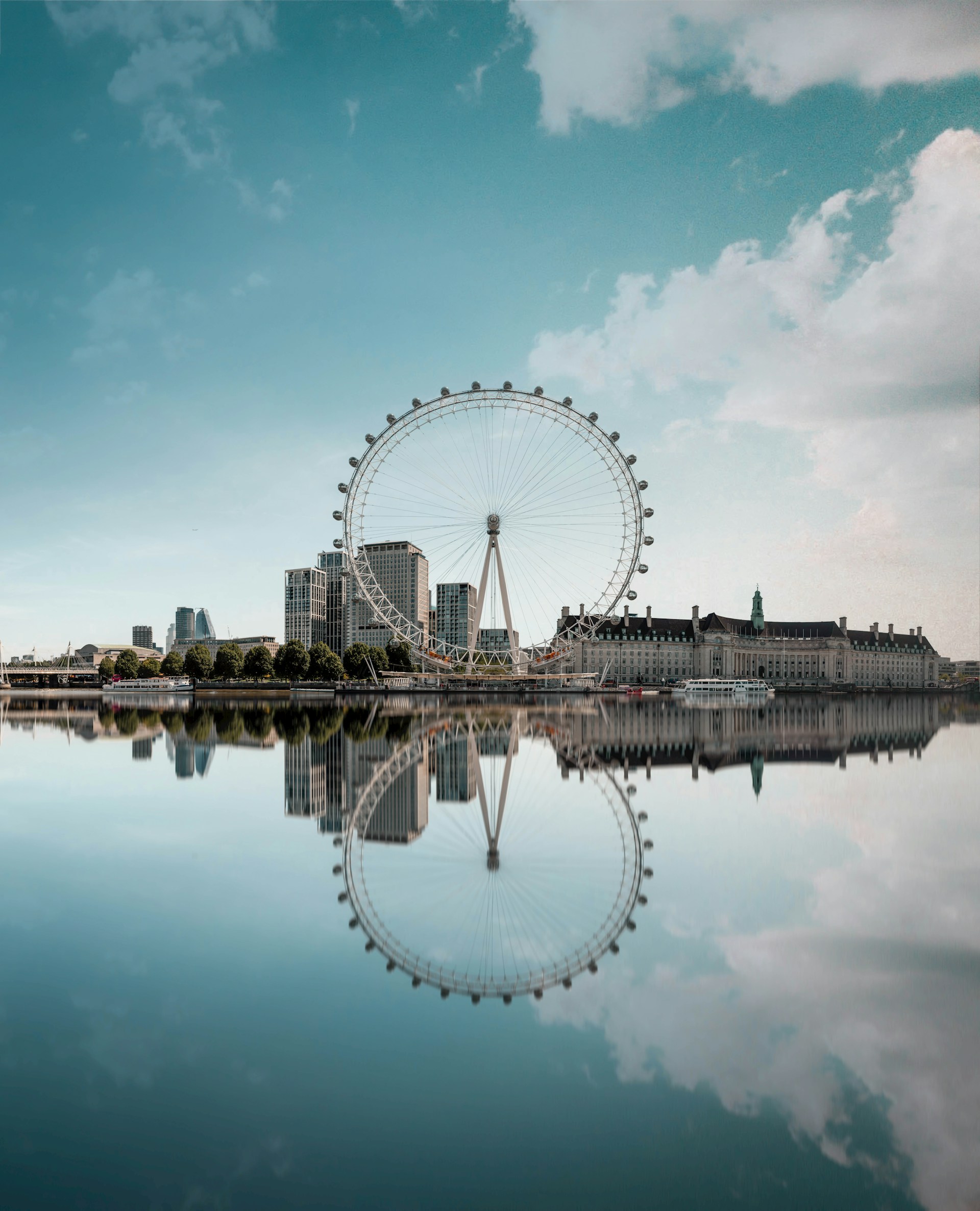 The London Eye observation wheel on the South Bank of the River Thames