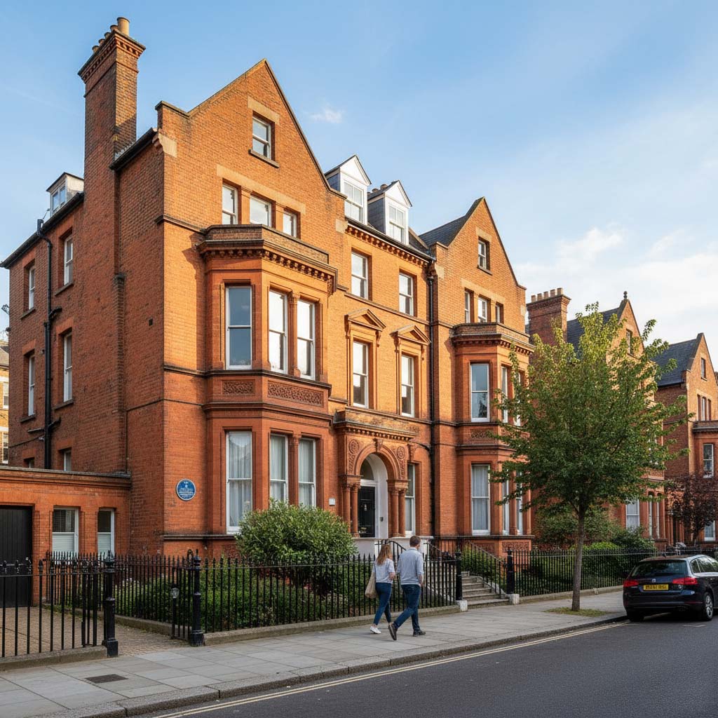 The exterior of the Freud Museum in Hampstead, London