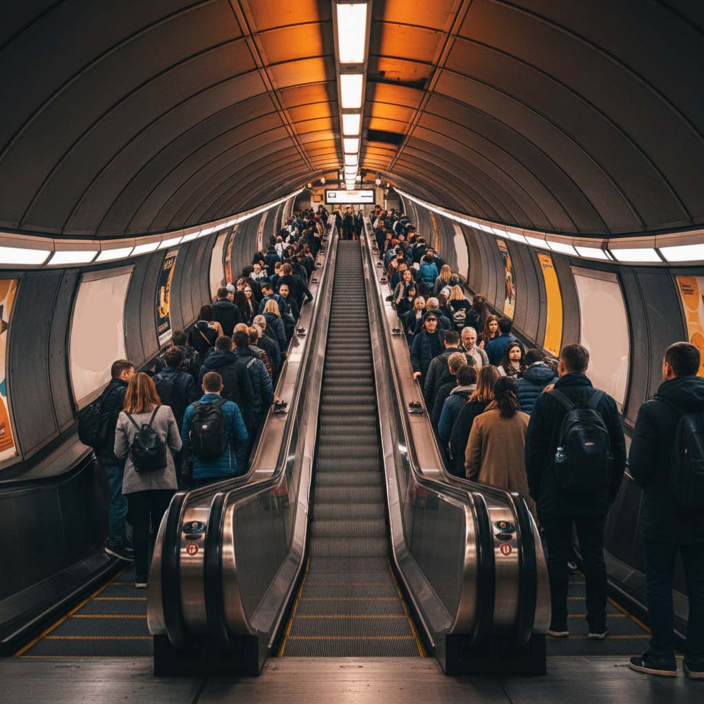 Escalators at London Euston Station